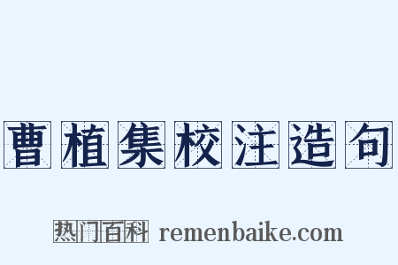 曹植集校注造句是什么意思的图片